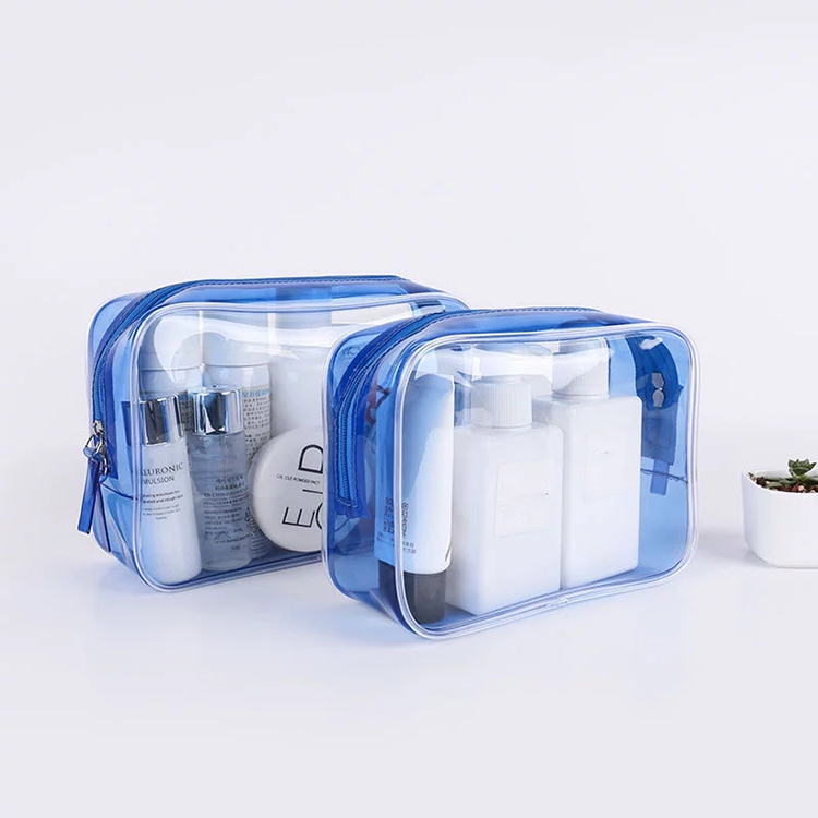 PVC Clear Blue Cosmetic Bag