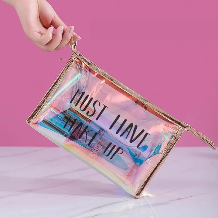 PVC Holographic Cosmetic Bag Zipper