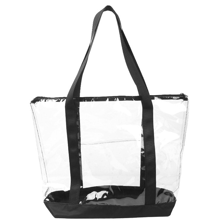 Waterproof  Women Transparent PVC Zipper Handbag