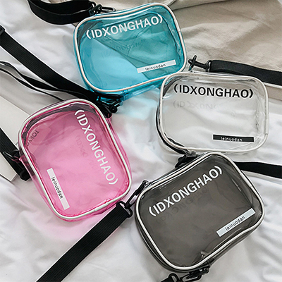 zipper jelly crossbody plastic bag